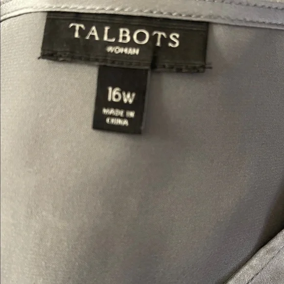 Talbots Silver gray silk blouse - Picture 6 of 7